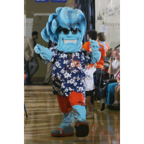 Wave Vacationer Blue Snowman BIGGYMONKEY™ maskotkostume -