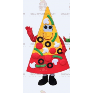 Στολή μασκότ Pizza Slice BIGGYMONKEY™. Γιγαντιαία στολή πίτσας