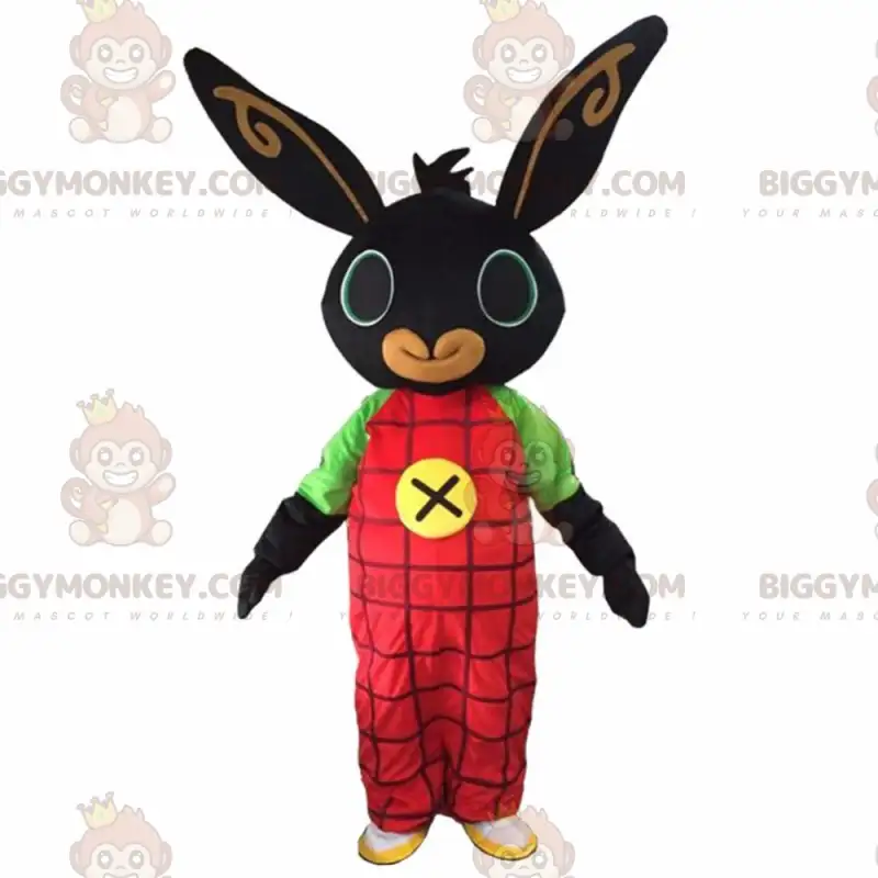 Kostým maskota králíka BIGGYMONKEY™. Černý králík. Kostým