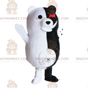 Costume de mascotte BIGGYMONKEY™ de Monokuma, ours noir et