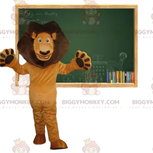Brown Lion BIGGYMONKEY™ Mascot Costume. Leo costume Alex. Simba
