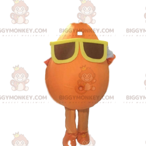 Snowman BIGGYMONKEY™ Mascot Costume with Glasses. Orange potato