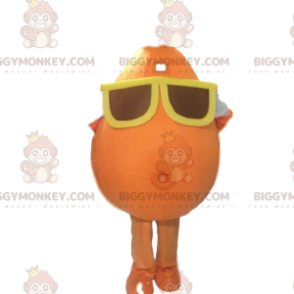 Snowman BIGGYMONKEY™ Mascot Costume with Glasses. Orange potato