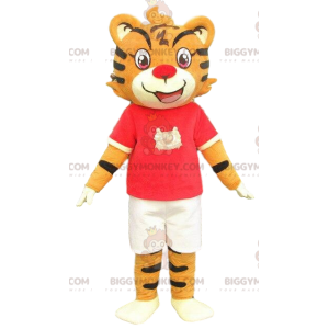 Orange and black tiger mascot. Orange tiger costume. cosplay