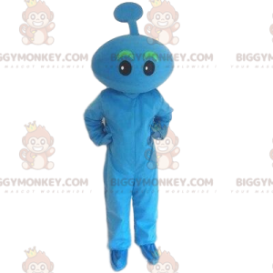 Blue BIGGYMONKEY™ mascot costume. Blue man, blue character.