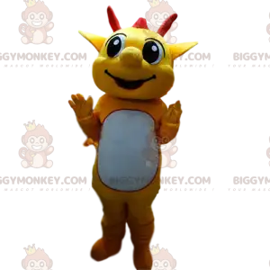 Kostium maskotki BIGGYMONKEY™ Żółty i czerwony kostium smoka.