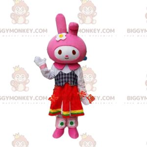 BIGGYMONKEY™ maskot kostume kanin kostume. Pink kanin kostume.