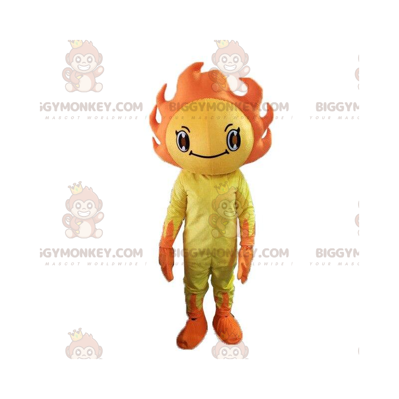 BIGGYMONKEY™ mascot costume yellow and orange sun costume. BIGGYMONKEY™ mascot costume yellow and orange sun costume.