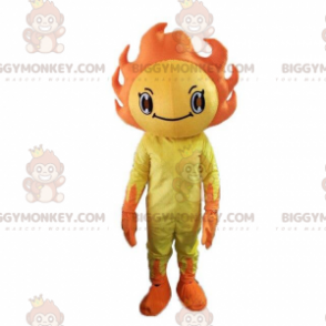 BIGGYMONKEY™ maskottiasu keltainen ja oranssi aurinkoasu. kevät puku - Luokittelemattomat maskotit - BiggyMonkey.com