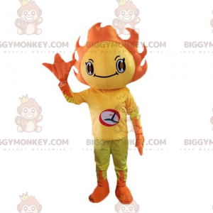BIGGYMONKEY™ mascot costume yellow and orange sun costume.