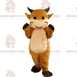 BIGGYMONKEY™ maskot kostume brun ko udklædning. ko fancy dress kostume - Ko-maskoter - BIGGYMONKEY_08074 - BiggyMonkey.com
