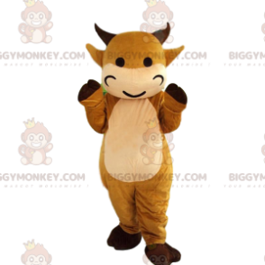 BIGGYMONKEY™ μασκότ στολή καφέ αγελάδα μεταμφίεση. φανταχτερό
