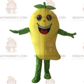 BIGGYMONKEY™ kæmpe mangokostume maskotkostume. Gul mango frugt