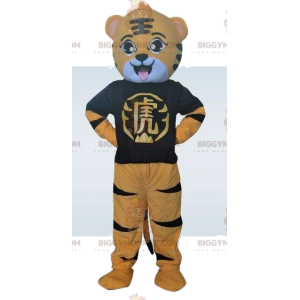 Κίτρινη στολή μασκότ BIGGYMONKEY™ Tiger. Στολή τίγρης. στολή