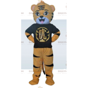 Gul tiger BIGGYMONKEY™ maskotdräkt. Tigerdräkt. tigerdräkt -