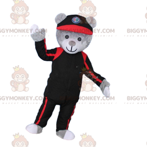 Fato de mascote BIGGYMONKEY™ Fato de ursinho cinzento em preto