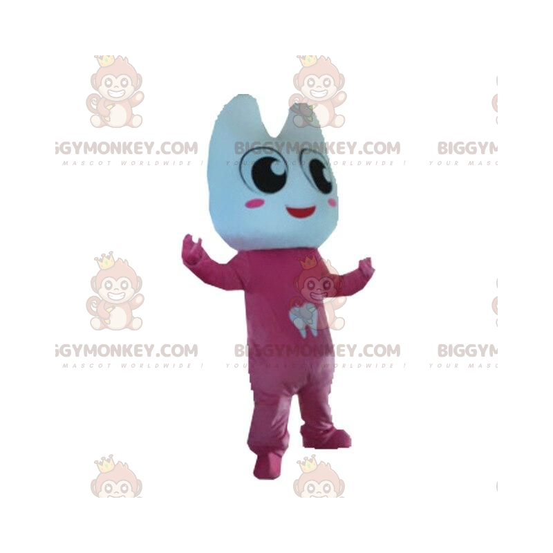 BIGGYMONKEY™ kæmpe tandkostume maskotkostume klædt i pink. BIGGYMONKEY™ kæmpe tandkostume maskotkostume klædt i pink.