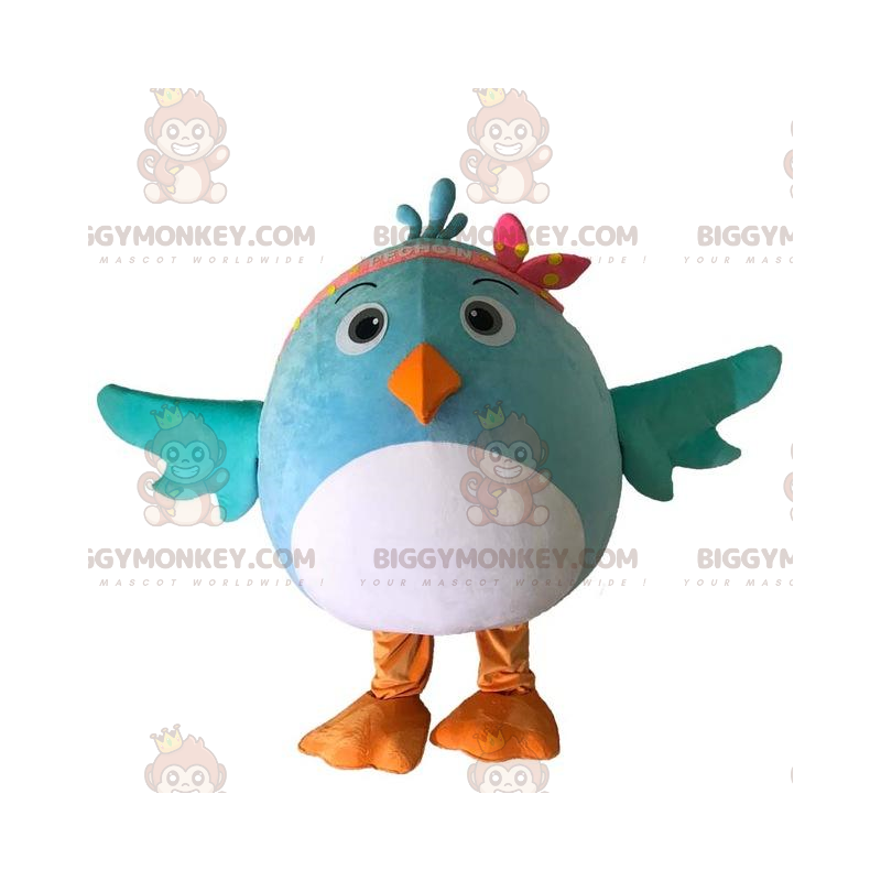 Kostium maskotki BIGGYMONKEY™ biały i niebieski kostium ptaka Kostium maskotki BIGGYMONKEY™ biały i niebieski kostium ptaka
