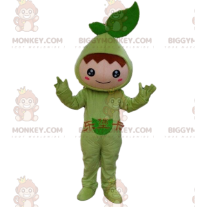 BIGGYMONKEY™ Costume da mascotte con foglie verdi. Costume