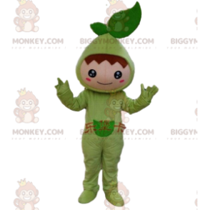 BIGGYMONKEY™ maskottiasu Vihreä lehtipuku. Vihreä lehtipuku - Istuta maskotteja - BIGGYMONKEY_08091 - BiggyMonkey.com