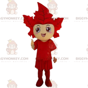 BIGGYMONKEY™ Mascottekostuum Giant Red Leaf Fancy Dress.