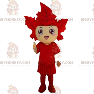 Costume de mascotte BIGGYMONKEY™ déguisement feuille rouge