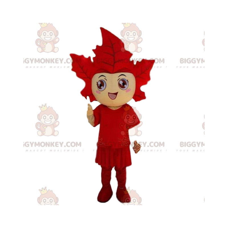 BIGGYMONKEY™ Mascottekostuum Giant Red Leaf Fancy Dress. BIGGYMONKEY™ Mascottekostuum Giant Red Leaf Fancy Dress.