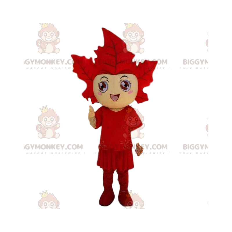 Costume de mascotte BIGGYMONKEY™ déguisement feuille rouge