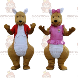 2 BIGGYMONKEY™s kangaroo mascot. Kangaroo couple costumes. Pack