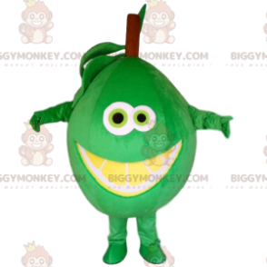 BIGGYMONKEY™ maskotti puku jättiläinen lime naamio. Hymyilevä sitruunaasu - Hedelmän maskotti - BiggyMonkey.com