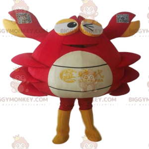 BIGGYMONKEY™ Red, White & Yellow Crab Mascot Costume. cake