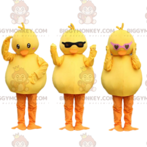 3 BIGGYMONKEY™s maskotkyllinger, gule kanarifugler. fuglekostyme - Fuglemaskot - BIGGYMONKEY_08107 - BiggyMonkey.com