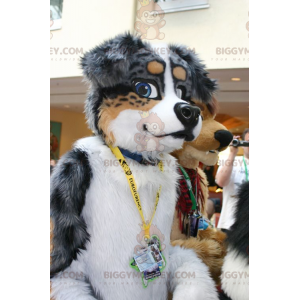 Brown and White Gray Dog BIGGYMONKEY™ Mascot Costume –