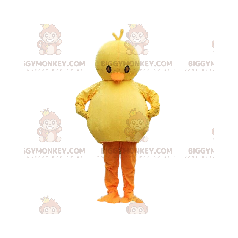 BIGGYMONKEY™ yellow and orange plump chick mascot costume. BIGGYMONKEY™ yellow and orange plump chick mascot costume.