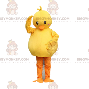 BIGGYMONKEY™ gul och orange fyllig ankamaskotdräkt. Fyllig