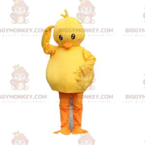 BIGGYMONKEY™ yellow and orange plump duck mascot costume. Plump