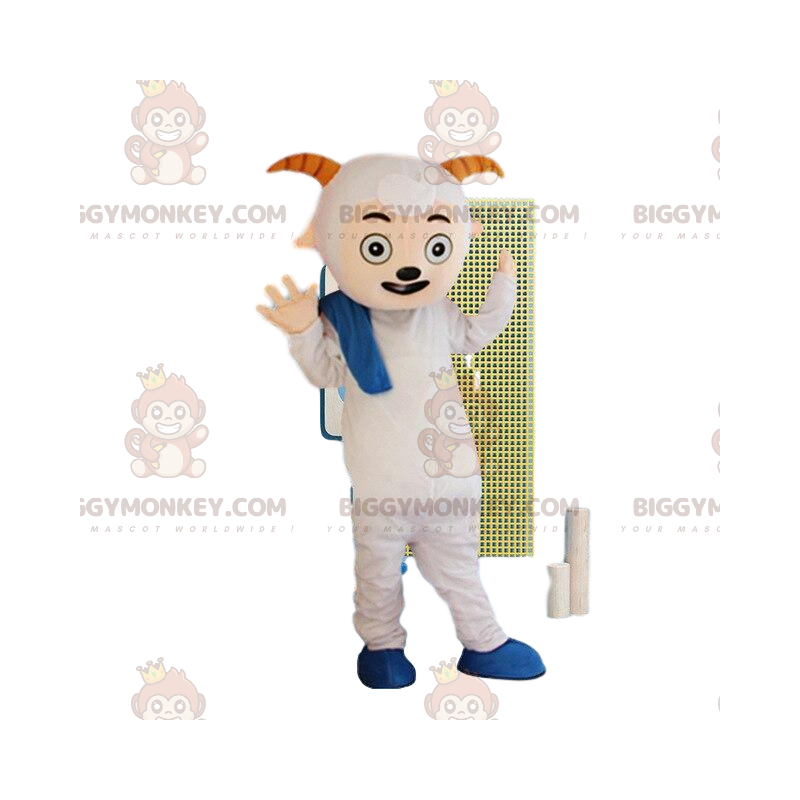 BIGGYMONKEY™ valkoinen vuohi, oinaan maskottiasu. puku BIGGYMONKEY™ valkoinen vuohi, oinaan maskottiasu. puku