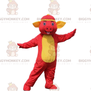 Red Pig BIGGYMONKEY™ maskotkostume. Grise kostume. grise