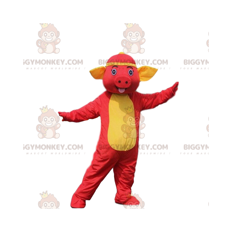 Costume de mascotte BIGGYMONKEY™ de cochon rouge. Costume Costume de mascotte BIGGYMONKEY™ de cochon rouge. Costume