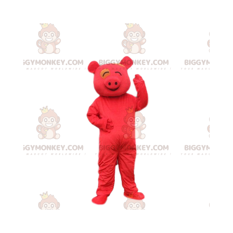 Costume cochon rouge, Costume de mascotte BIGGYMONKEY™ cochon Costume cochon rouge, Costume de mascotte BIGGYMONKEY™ cochon