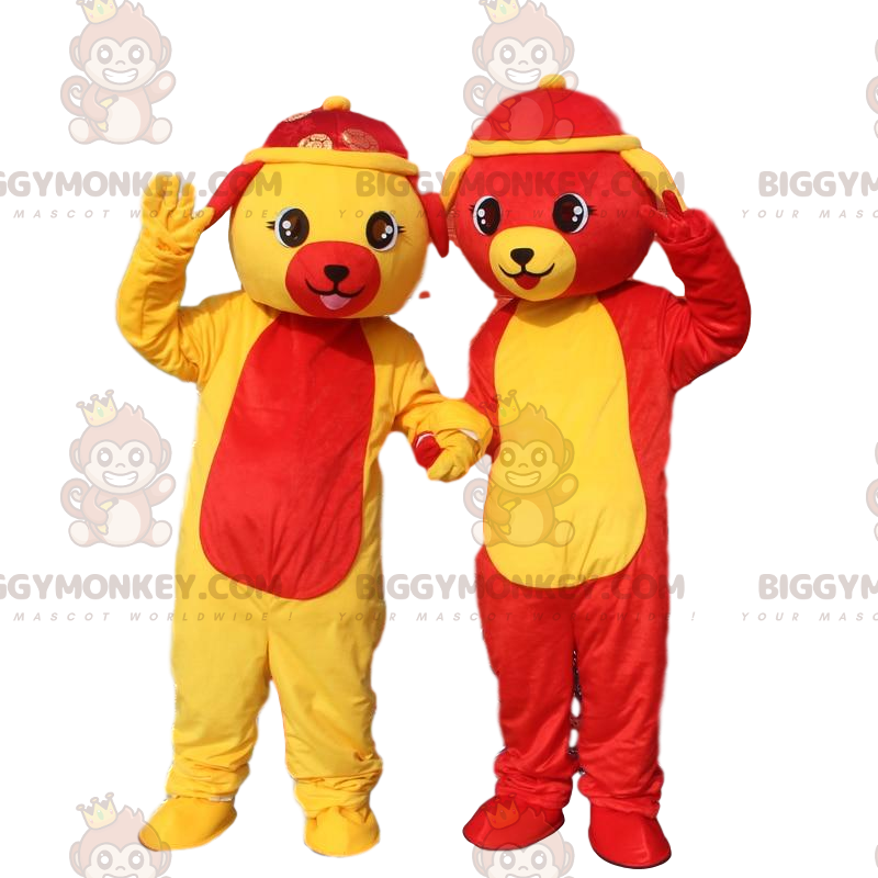 Duo de mascottes BIGGYMONKEY™ de chiens, costumes de chiens Duo de mascottes BIGGYMONKEY™ de chiens, costumes de chiens