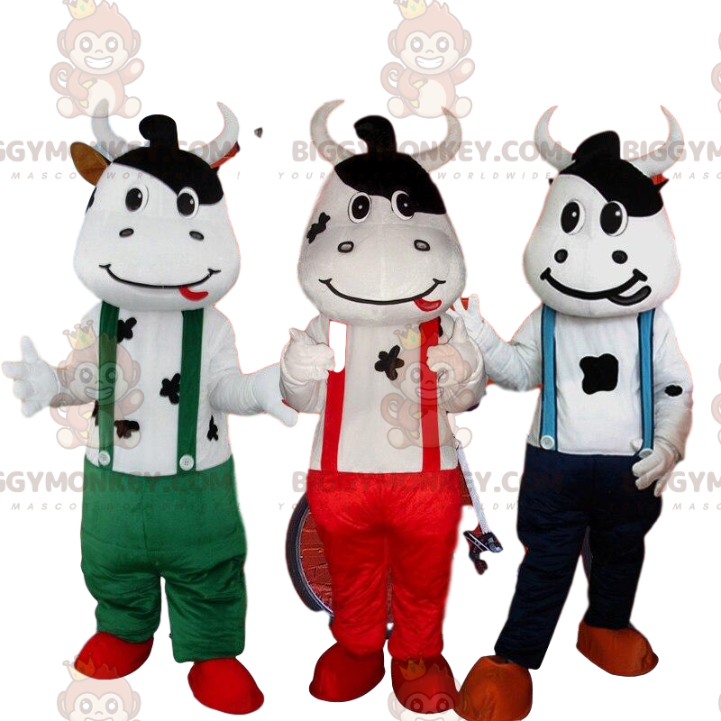 3 Krowa Maskotka BIGGYMONKEY™, Krowy Kostiumy, Farma 3 Krowa Maskotka BIGGYMONKEY™, Krowy Kostiumy, Farma