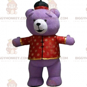 Kostium maskotki dużego fioletowego misia BIGGYMONKEY™, kostium
