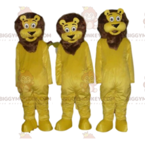 3 leeuwen BIGGYMONKEY's mascotte, kattenkostuum, junglekostuum - Lion mascottes - BIGGYMONKEY_08152 - BiggyMonkey.com