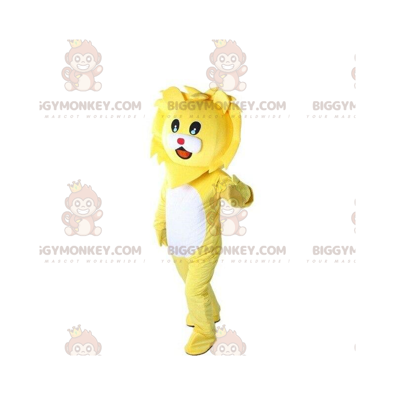 BIGGYMONKEY™ gele leeuw mascotte kostuum, leeuw kostuum