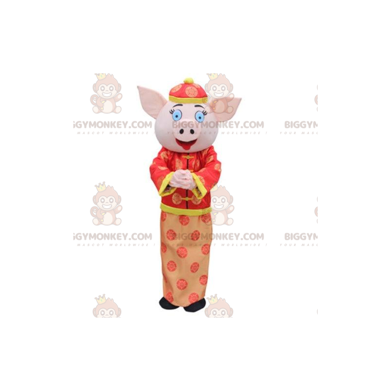 Disfraz de mascota de cerdo asiático BIGGYMONKEY™, disfraz Disfraz de mascota de cerdo asiático BIGGYMONKEY™, disfraz