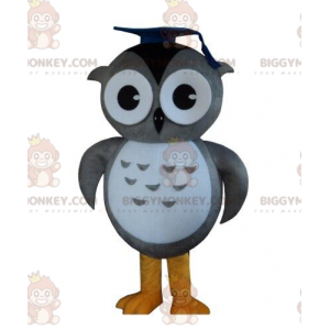 Big Grey Owl BIGGYMONKEY™ maskotkostume, uglekostume, graduate - Fuglemaskot - BIGGYMONKEY_08170 - BiggyMonkey.com