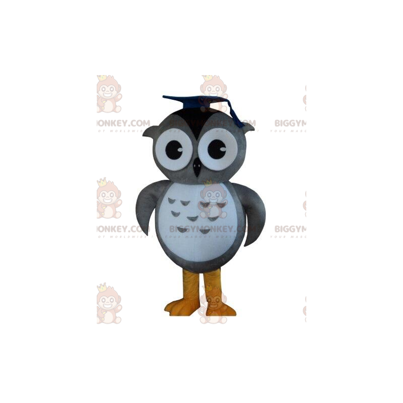 Big Grey Owl BIGGYMONKEY™ Maskotdräkt, Uggladräkt, Graduate - Fågelmaskot - BIGGYMONKEY_08170 - BiggyMonkey.com