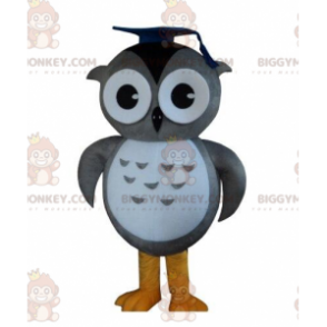 Big Grey Owl BIGGYMONKEY™ Maskotdräkt, Uggladräkt, Graduate - Fågelmaskot - BIGGYMONKEY_08170 - BiggyMonkey.com