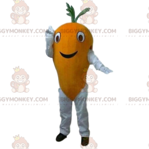 Traje de mascote Carrot BIGGYMONKEY™, fantasia de cenoura